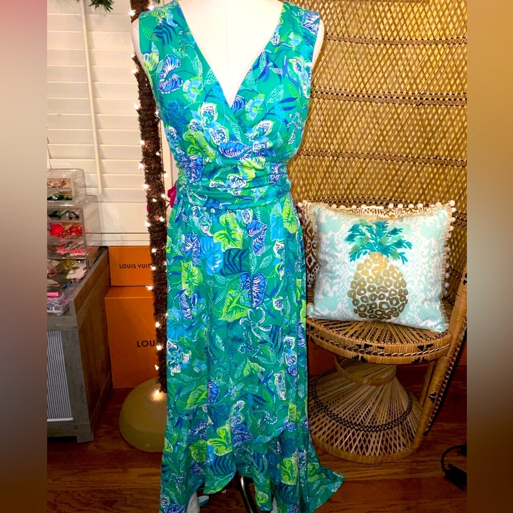 Lilly Pulitzer NWT Moana Maxi Dress In A Flutter Size L - Picture 7 of 9